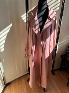 Vintage Magali Pascal Muted Rose Utility Trench with Front Flap Pockets, size M